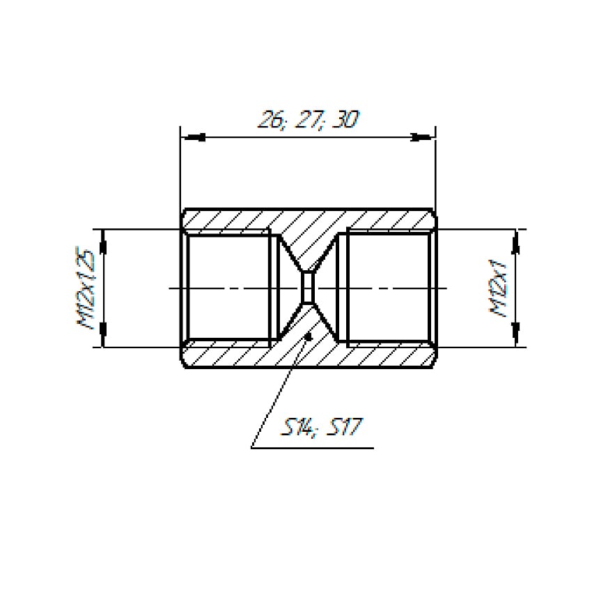 Муфта соединительная М12х1/М12х1,25 Т-145