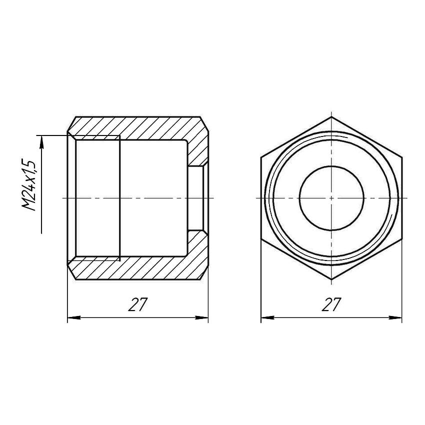 Размеры гайки м24 чертеж размеры