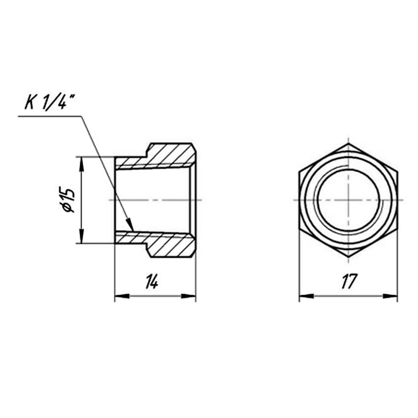Штуцер краника отопителя 452-8101504-10 Диаметр резьбы: К1/4'' ГОСТ 6111-52 Шаг резьбы: 1,411 мм Размер ключа: 17 мм Шестигранник: S17 Длина: 14 мм Артикул: 452-8101504-10 Марка металла: Сталь 11SMnPb30, AC14, А12 Деталей в упаковке: 1 000 штук Производи